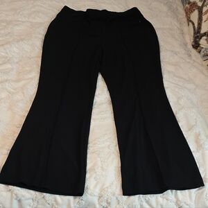 Rachel Zoe Black Wide Flared Leg Pants,  Partial Elastic Waist, Size 14 (1205)